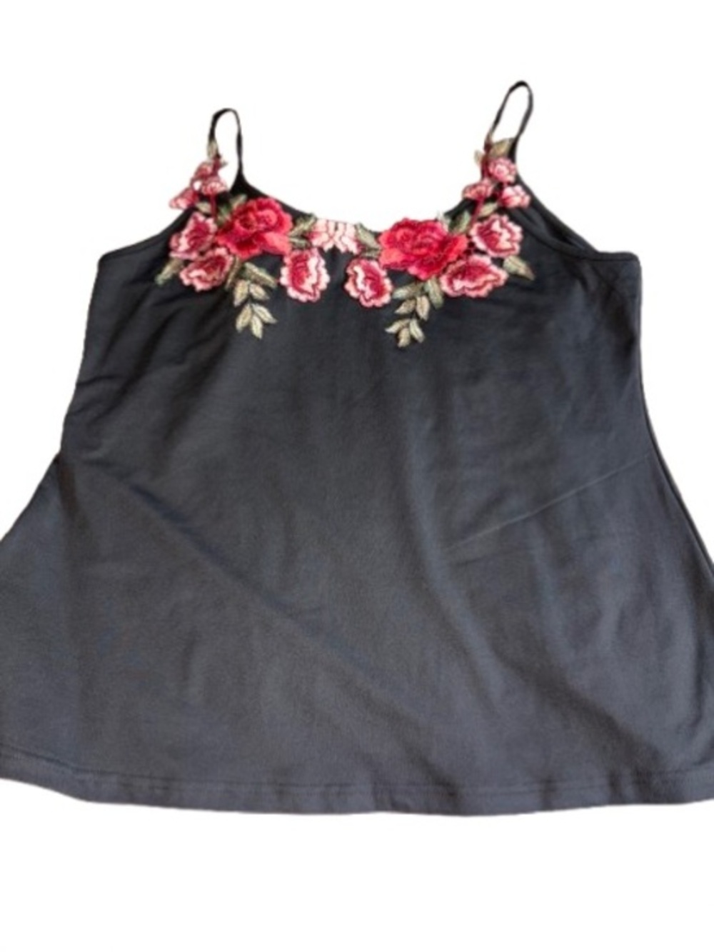 Nextima Black Floral Applique Camisole Top size 3XL